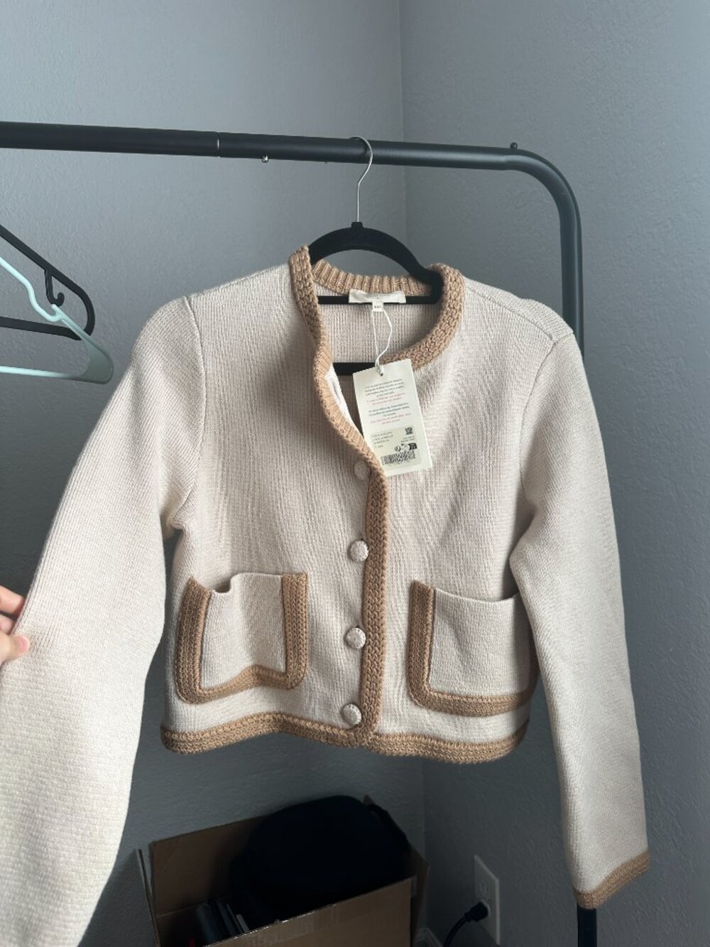 NWT Sezane Auguste Jacket Vanilla Biscuit Size XXS - Picture 4 of 9